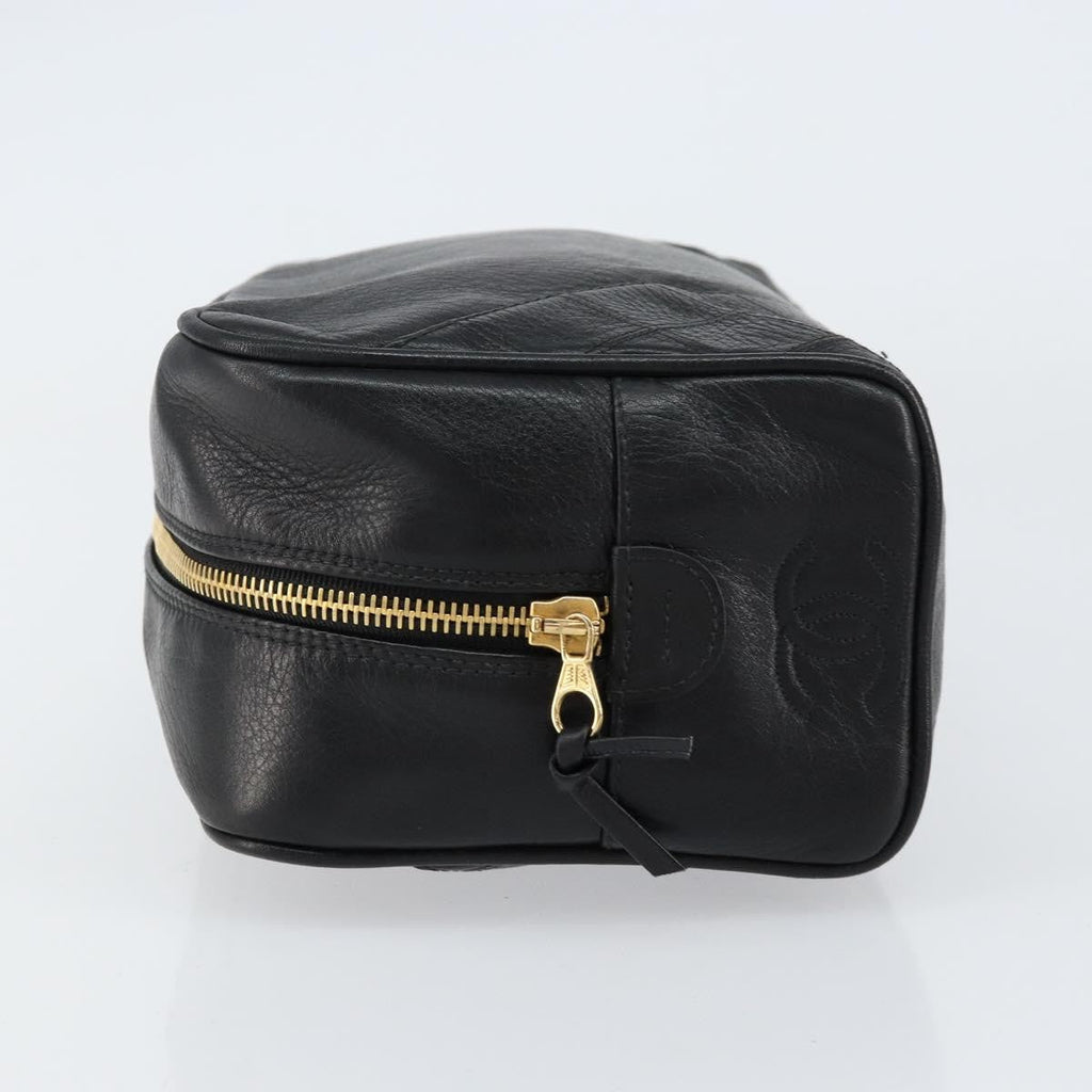 Chanel Vintage Toiletry Pouch Leather Black Leather Clutche & Pouche Bag