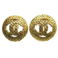 Chanel Cc Button Clip-On Earrings Metal Gold Gold_Plated Earrings Jewelry