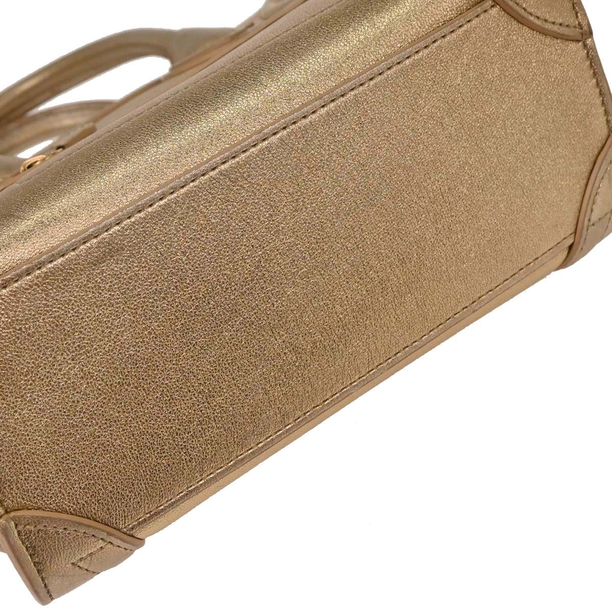 Celine Luggage Bag Smooth Leather Gold Leather Tote Bag Bag