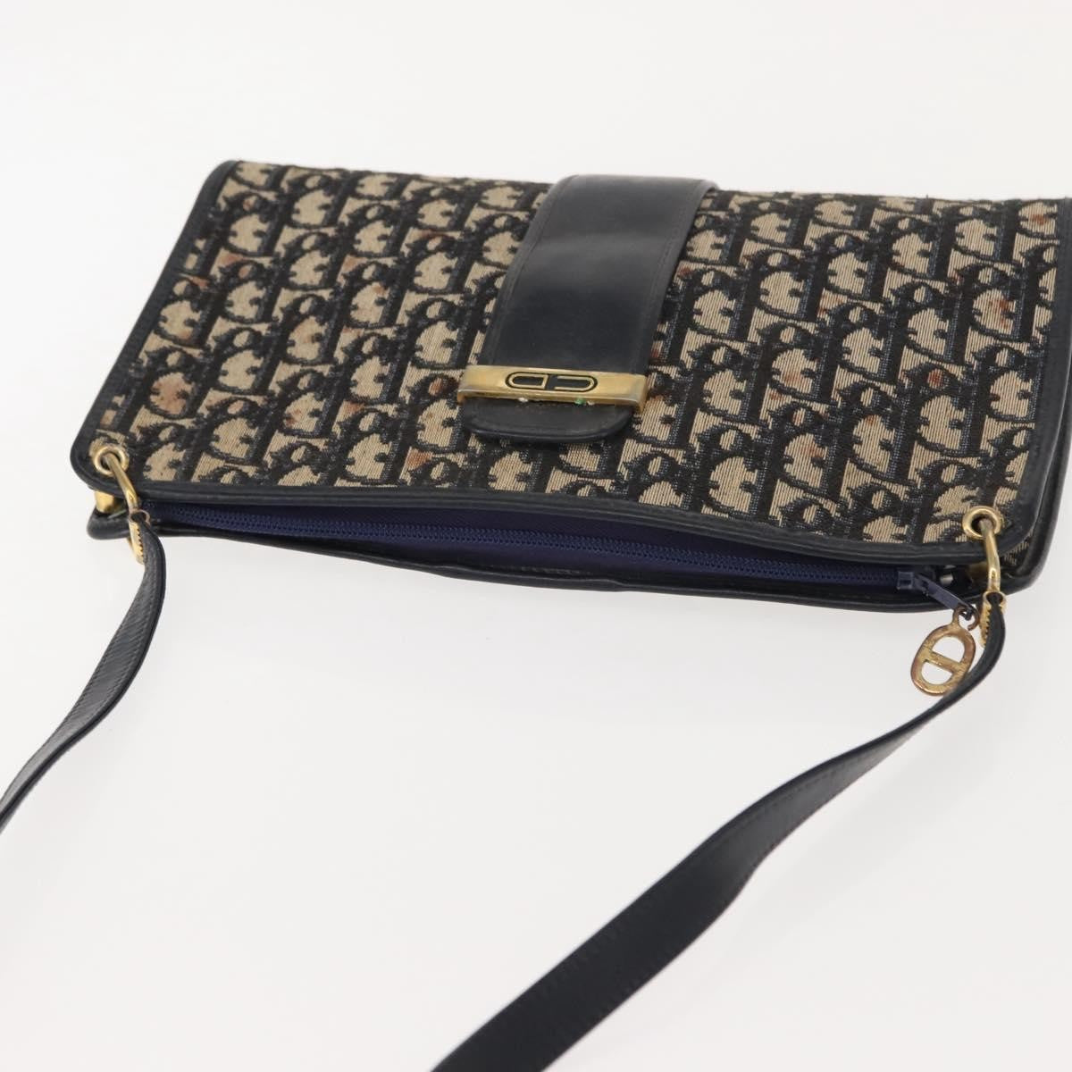 Christian Dior Vintage Cd Trotter Shoulder Bag Canvas Navy Canvas Shoulder Bag Bag (Pre-Owned)