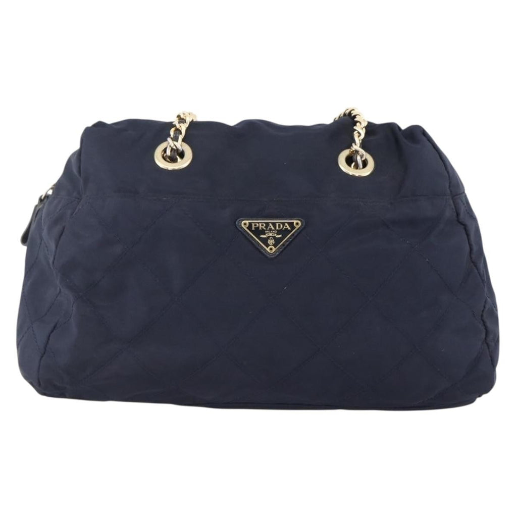 Prada Re-Edition 1995 Chain Tote Quilted Re-Nylon Navy Nylon Shoulder Bag Bag