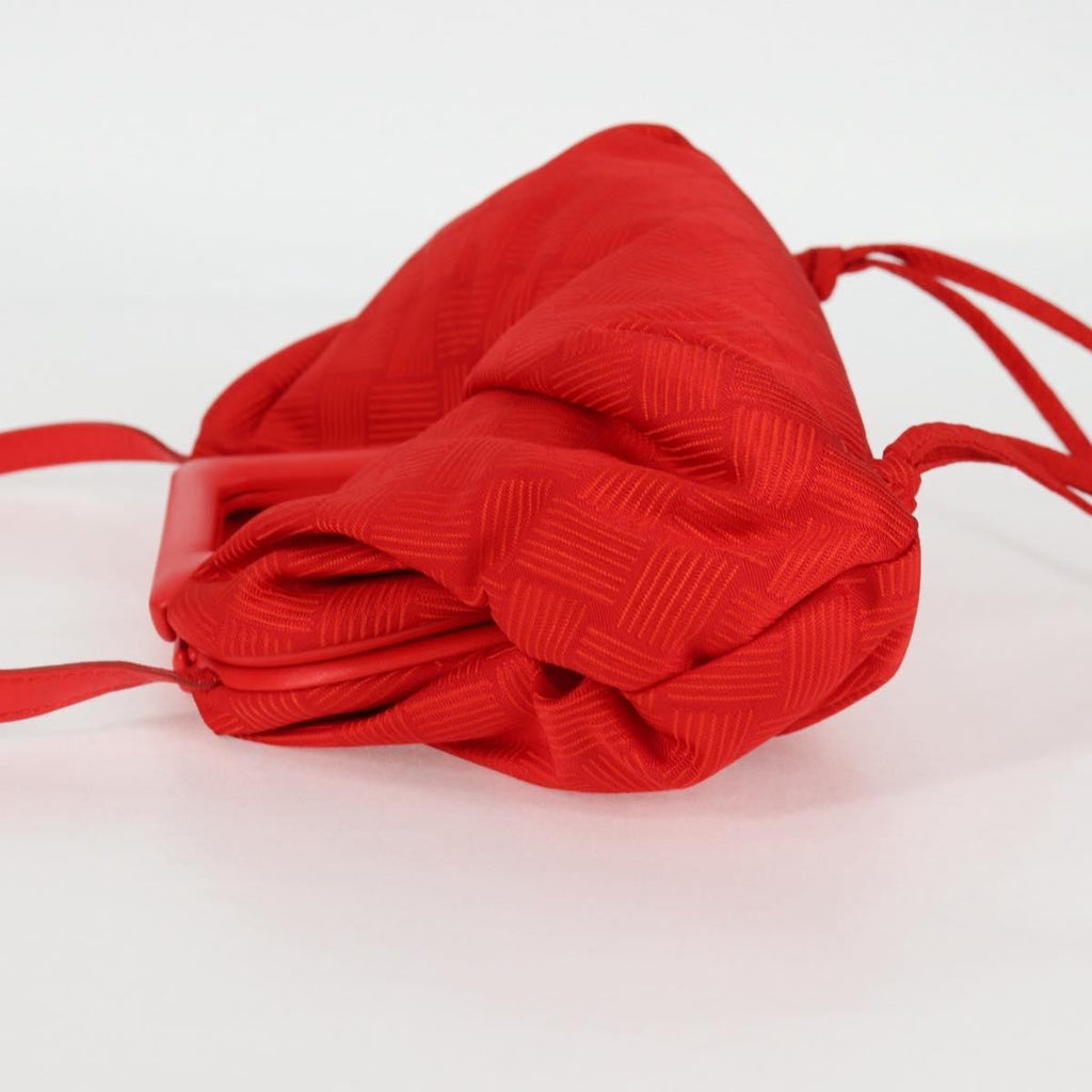 Bottega Veneta Point Shoulder Bag Chunky Knit Fabric Red Nylon Shoulder Bag Bag