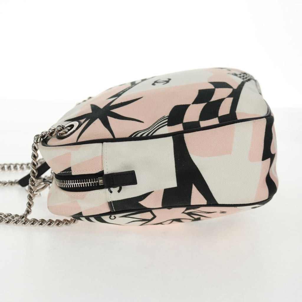 Chanel La Pausa Bay Camera Case Bag Printed Canvas Pink Canvas Bag