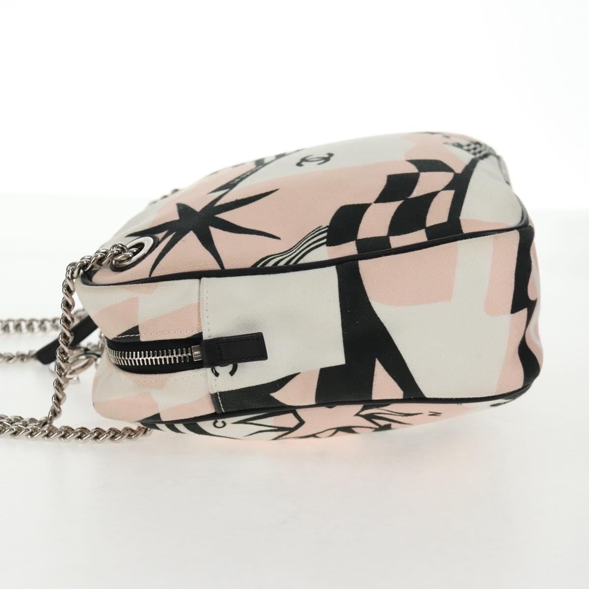 Chanel La Pausa Bay Camera Case Bag Printed Canvas Pink Canvas Bag