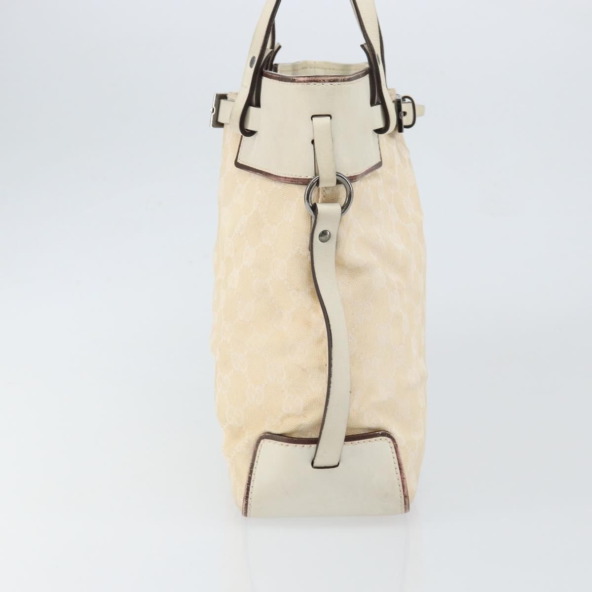 Gucci Belted Bucket Tote Gg Canvas With Leather Beige Canvas Tote Bag Bag (Pre-Owned)
