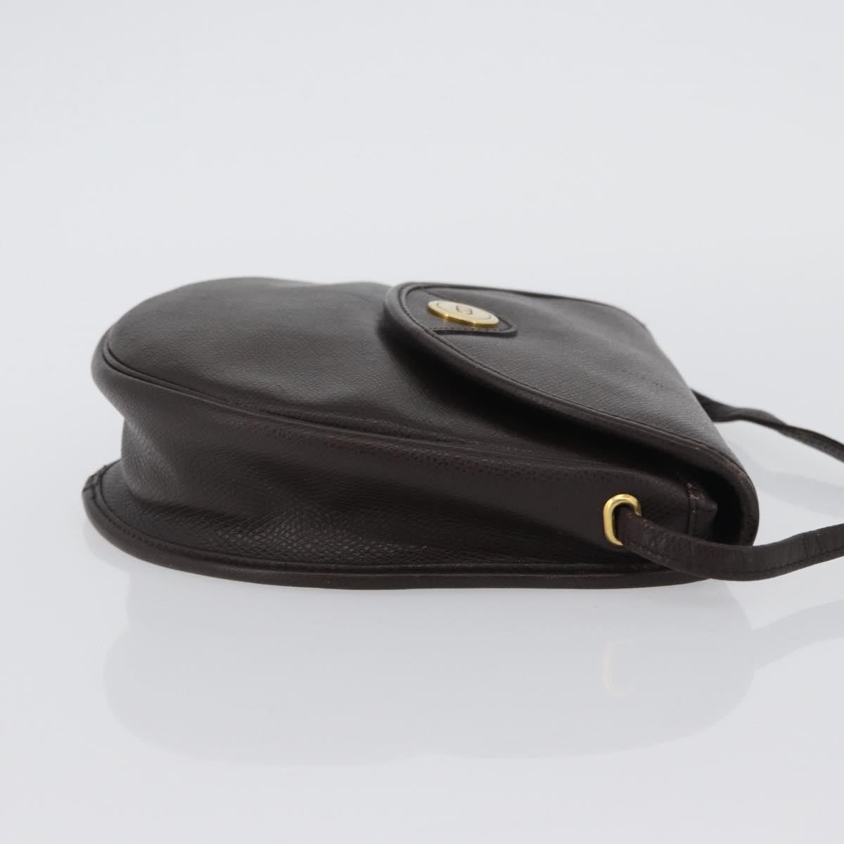Christian Dior Vintage Cd Logo Shoulder Bag Leather Brown Leather Shoulder Bag Bag (Pre-Owned)