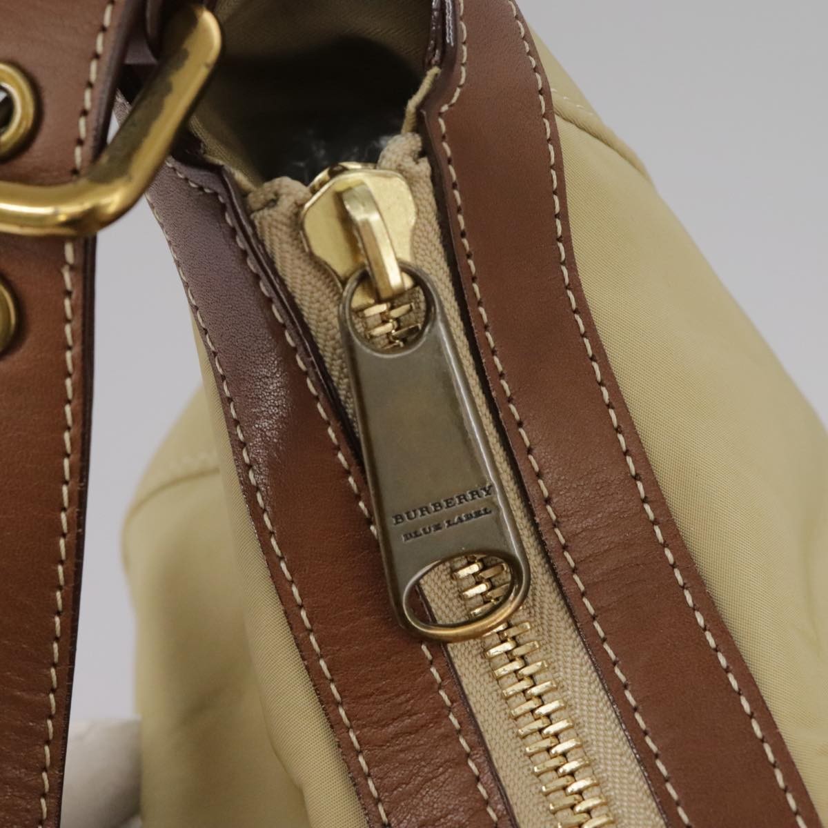 Burberry Blue Label Shoulder Bag Nylon Beige Nylon Shoulder Bag