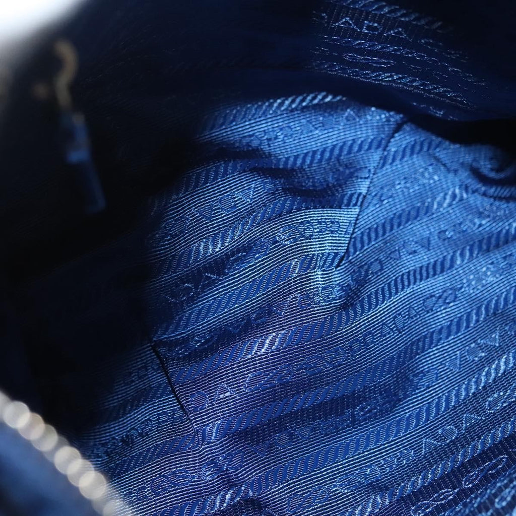 Prada Flat Messenger Tessuto With Leather Blue Nylon Shoulder Bag Bag