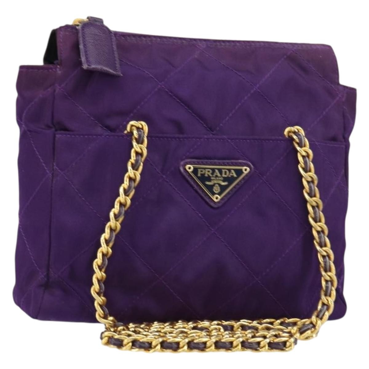 Prada Re-Edition 1995 Chain Tote Quilted Re-Nylon Purple Nylon Shoulder Bag Bag