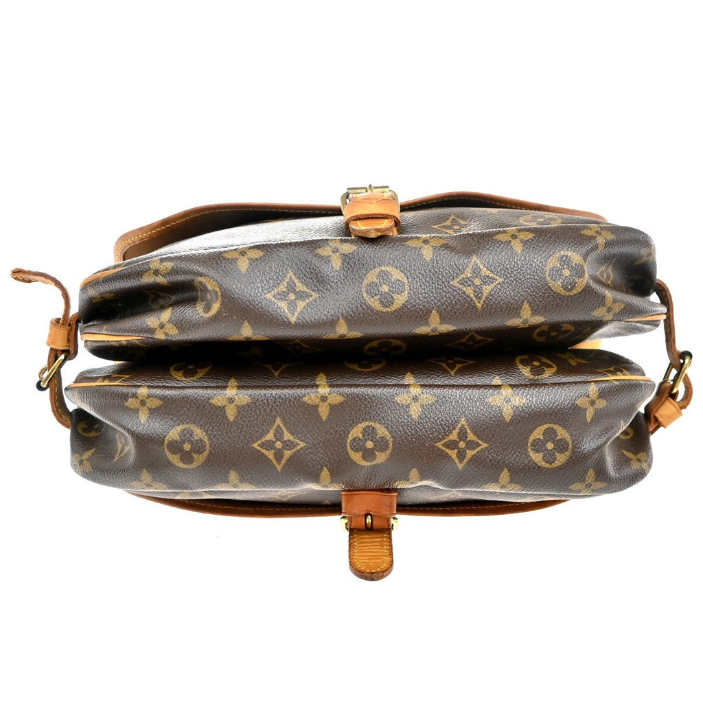 Louis Vuitton Saumur Handbag Monogram Canvas Brown Canvas Shoulder Bag