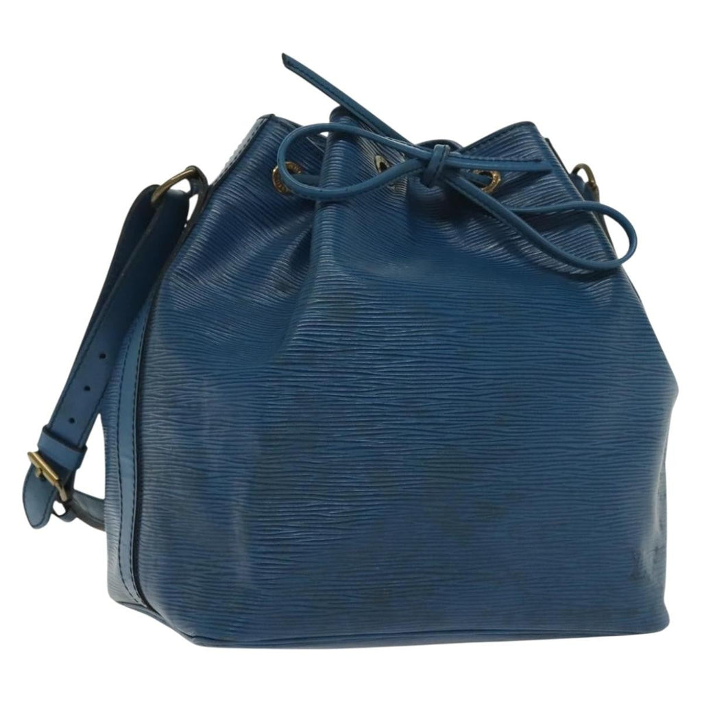 Louis Vuitton Petit Noe Handbag Epi Leather Blue Leather Bag
