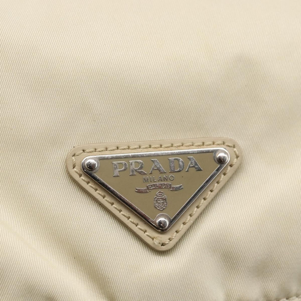 Prada Buckle Messenger Bag Tessuto Beige Nylon Shoulder Bag Bag