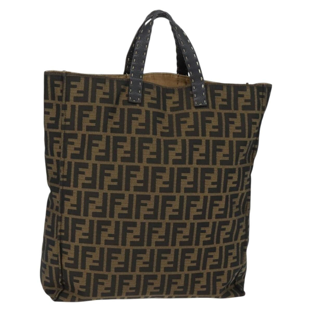 Fendi Open Shopping Tote Zucca Canvas Brown Canvas Tote Bag Bag