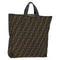 Fendi Open Shopping Tote Zucca Canvas Brown Canvas Tote Bag Bag