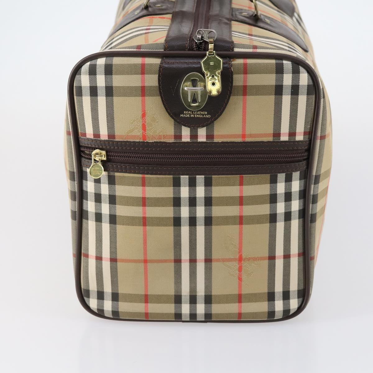 Burberry Vintage Duffle Bag Haymarket Canvas Beige Canvas Travel Bag
