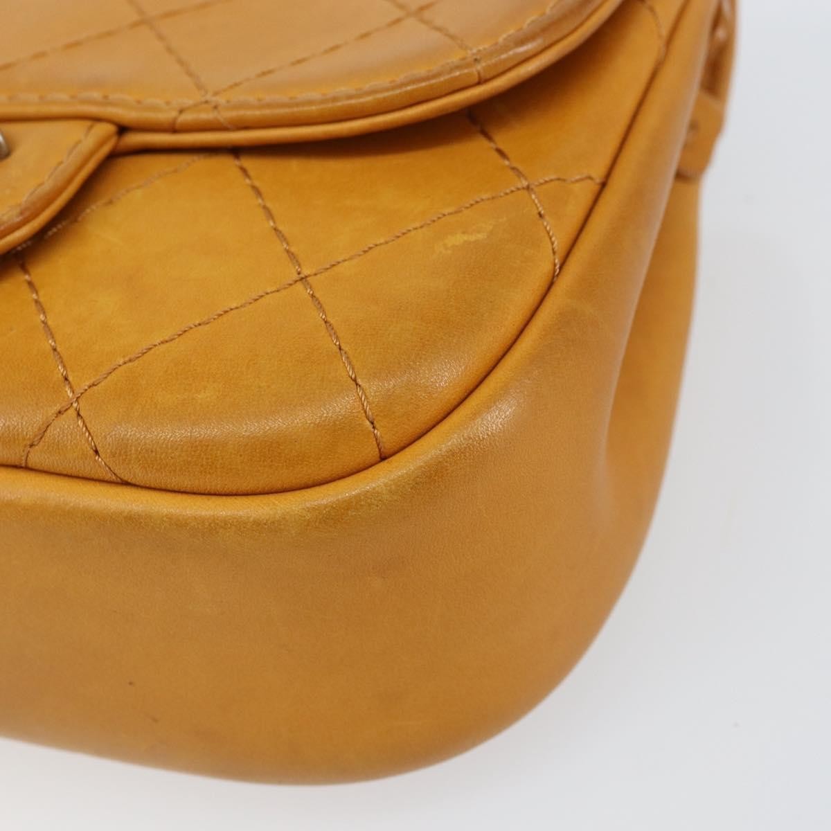 Chanel Chain Flap Bag Quilted Leather Orange Leather Shoulder Bag Bag