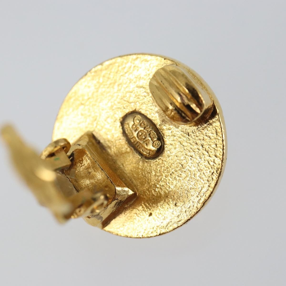 Chanel Vintage Cc Round Clip-On Earrings Metal Gold Metal Earrings Jewelry