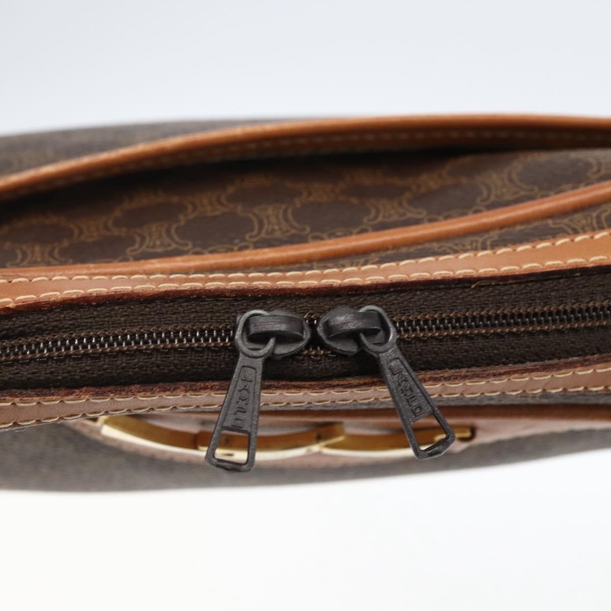 Celine Vintage Macadam Shoulder Bag Canvas And Leather Brown Canvas Shoulder Bag Bag