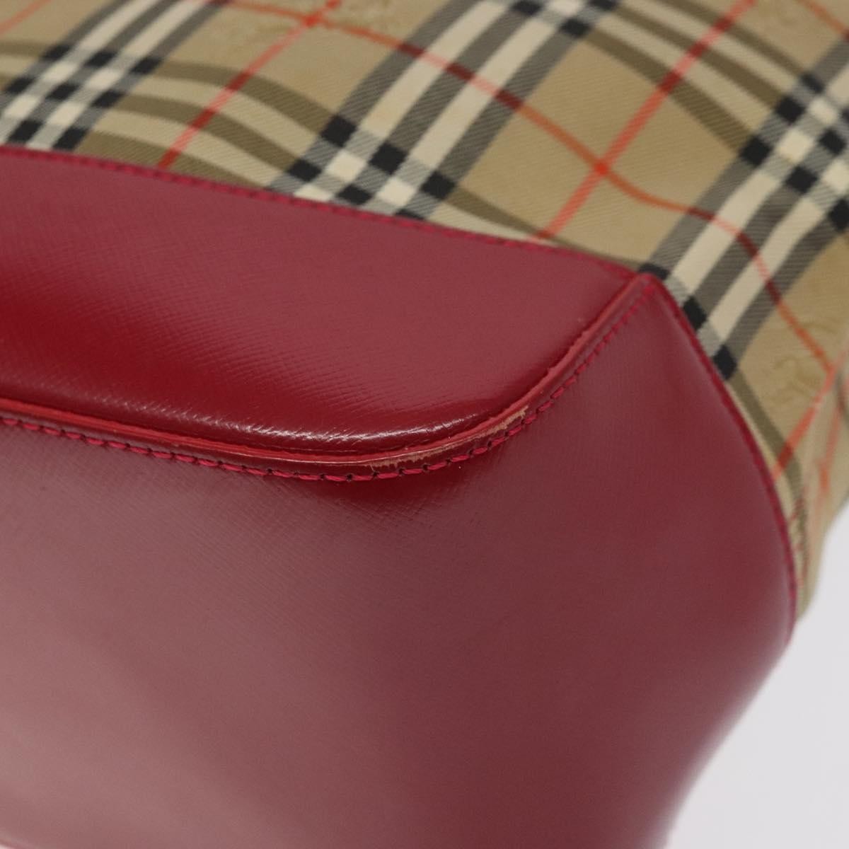 Burberry Nova Check Tote Canvas And Leather Red Canvas Tote Bag