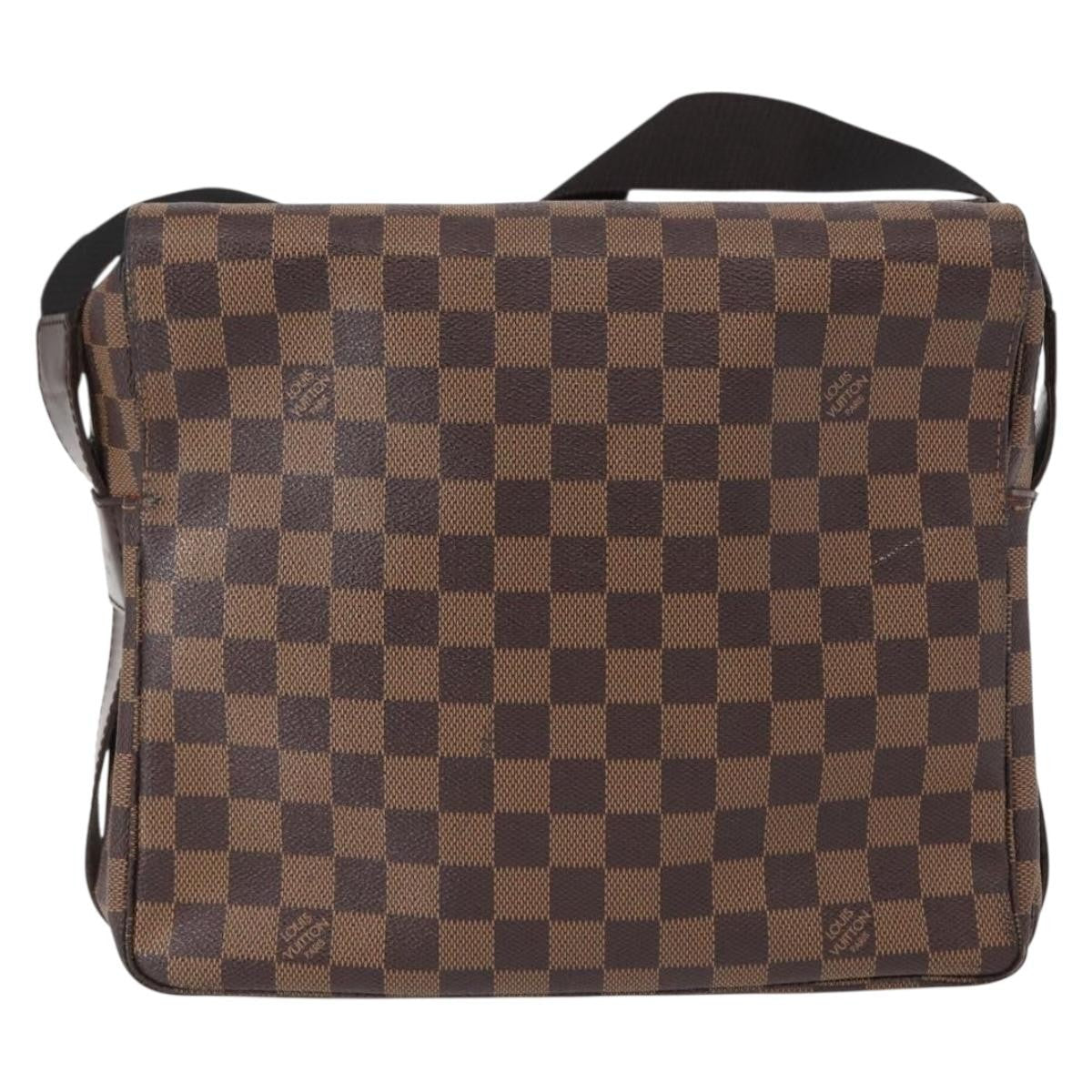 Louis Vuitton Naviglio Handbag Damier Brown Canvas Shoulder Bag