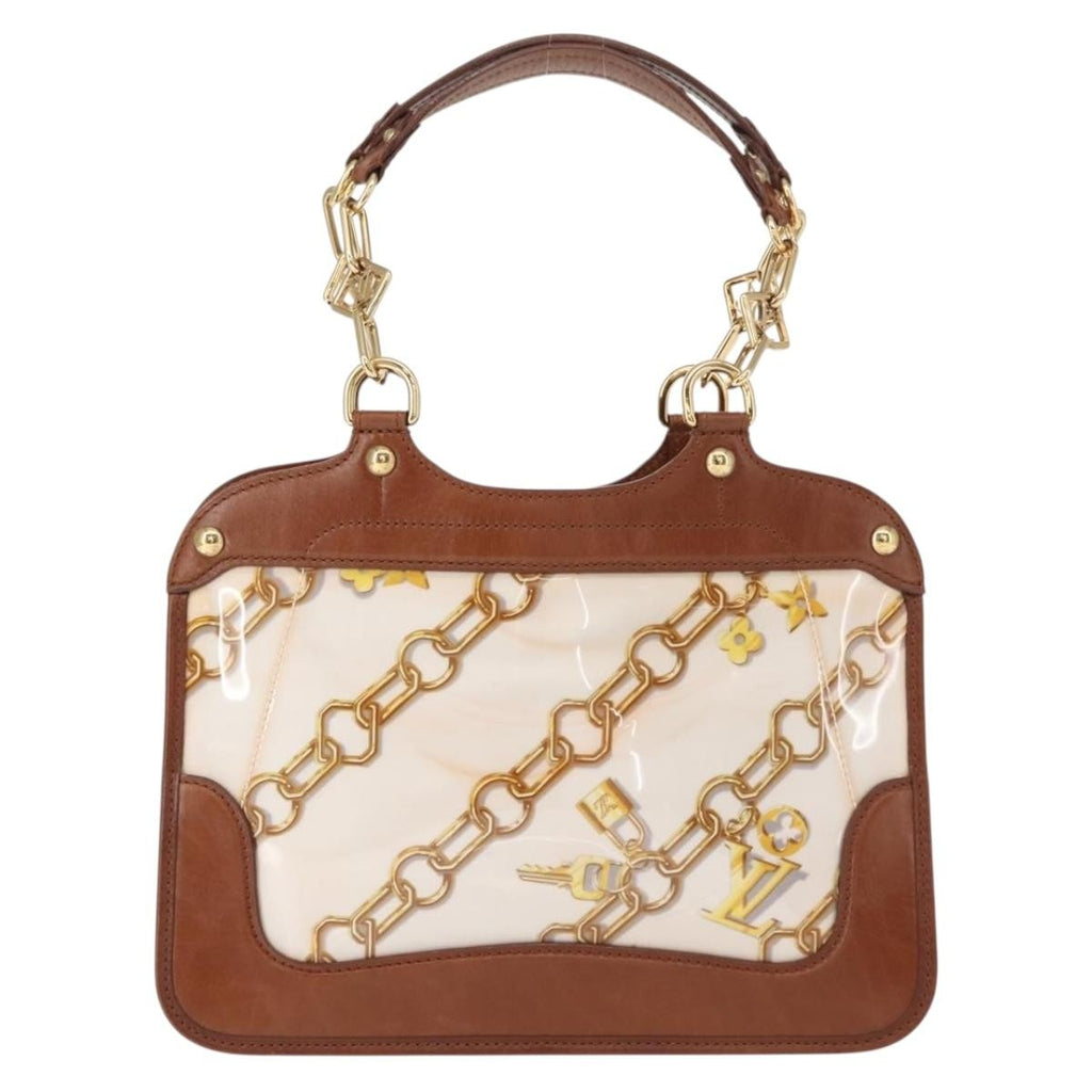 Louis Vuitton Charms Cabas Pvc Over Printed Silk Brown Canvas Handbag