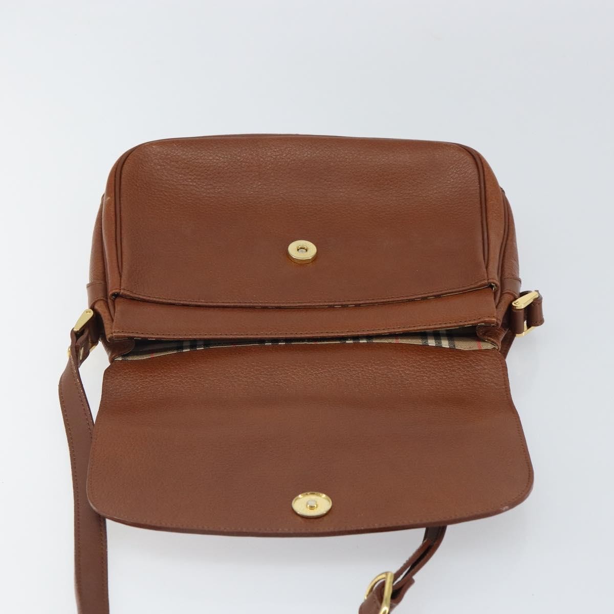 Burberry Vintage Shoulder Bag Leather Brown Leather Shoulder Bag