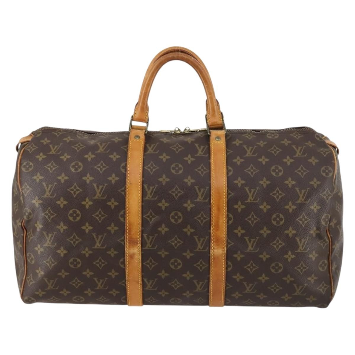 Louis Vuitton Keepall Bag Monogram Canvas Brown Canvas Travel Bag