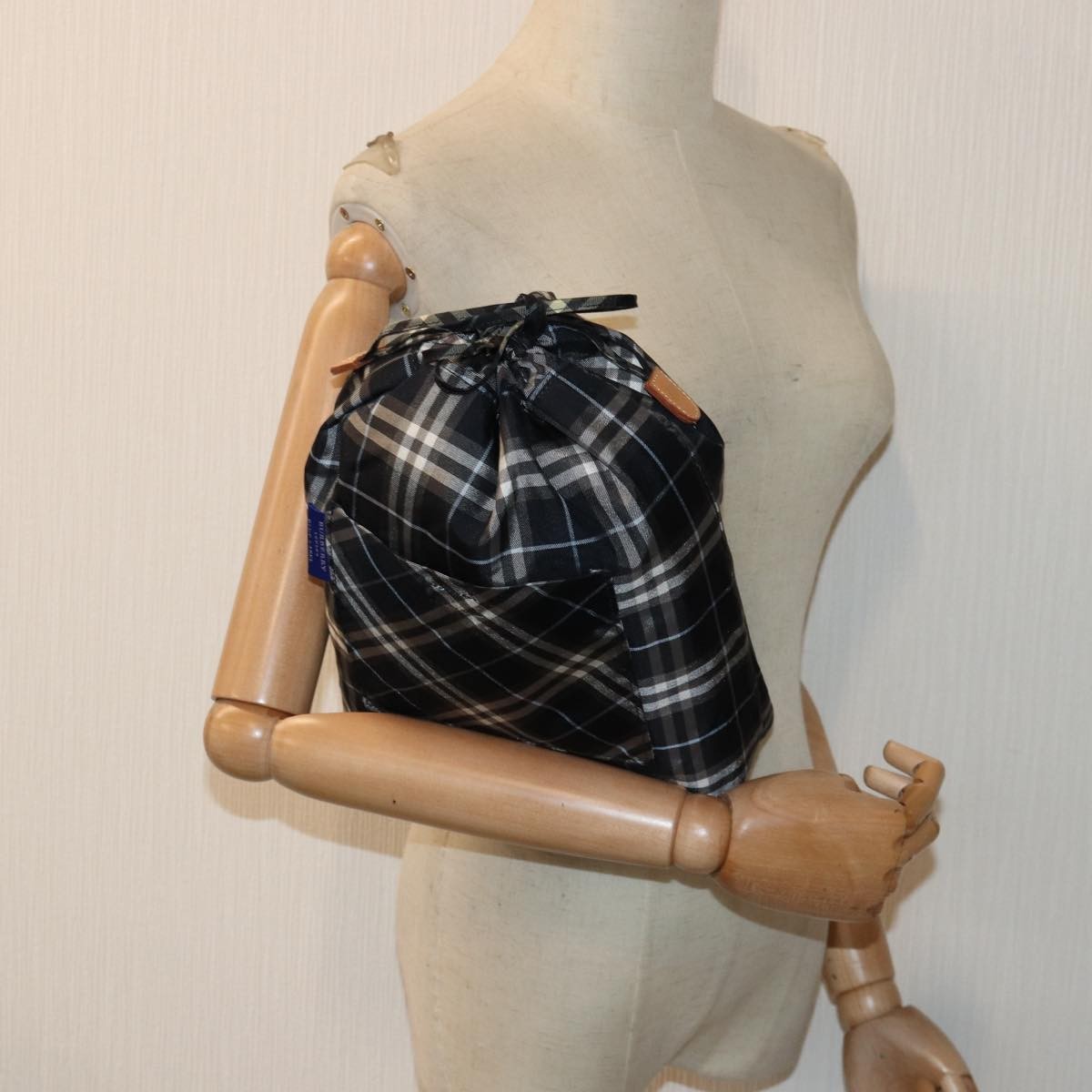 Burberry Nova Check Blue Label Nylon Black Nylon Clutche & Pouche Bag