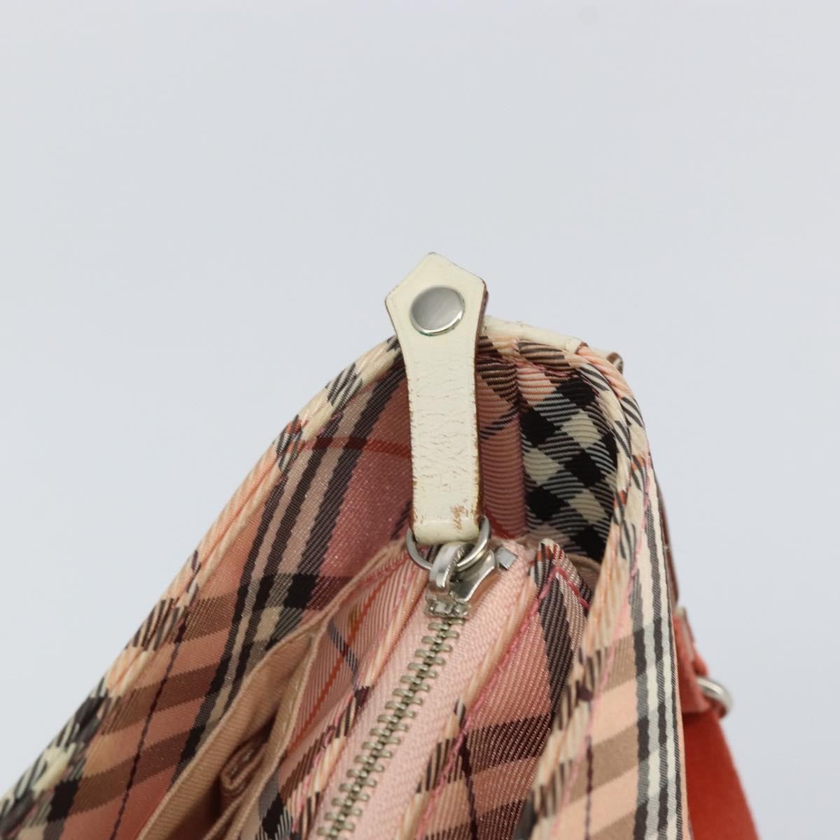 Burberry Nova Check Shoulder Bag Canvas Pink Canvas Shoulder Bag