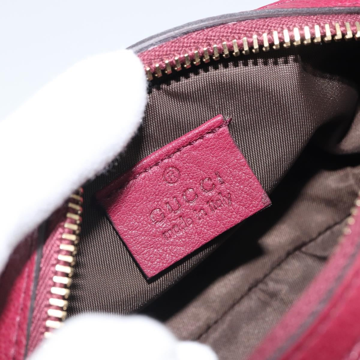 Gucci Bamboo Pouch Leather Purple Leather Clutche & Pouche Bag (Pre-Owned)