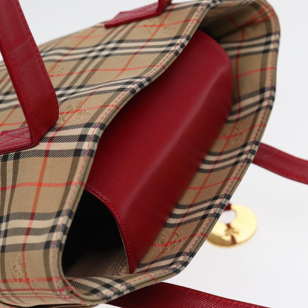 Burberry Nova Check Tote Canvas And Leather Beige Canvas Tote Bag