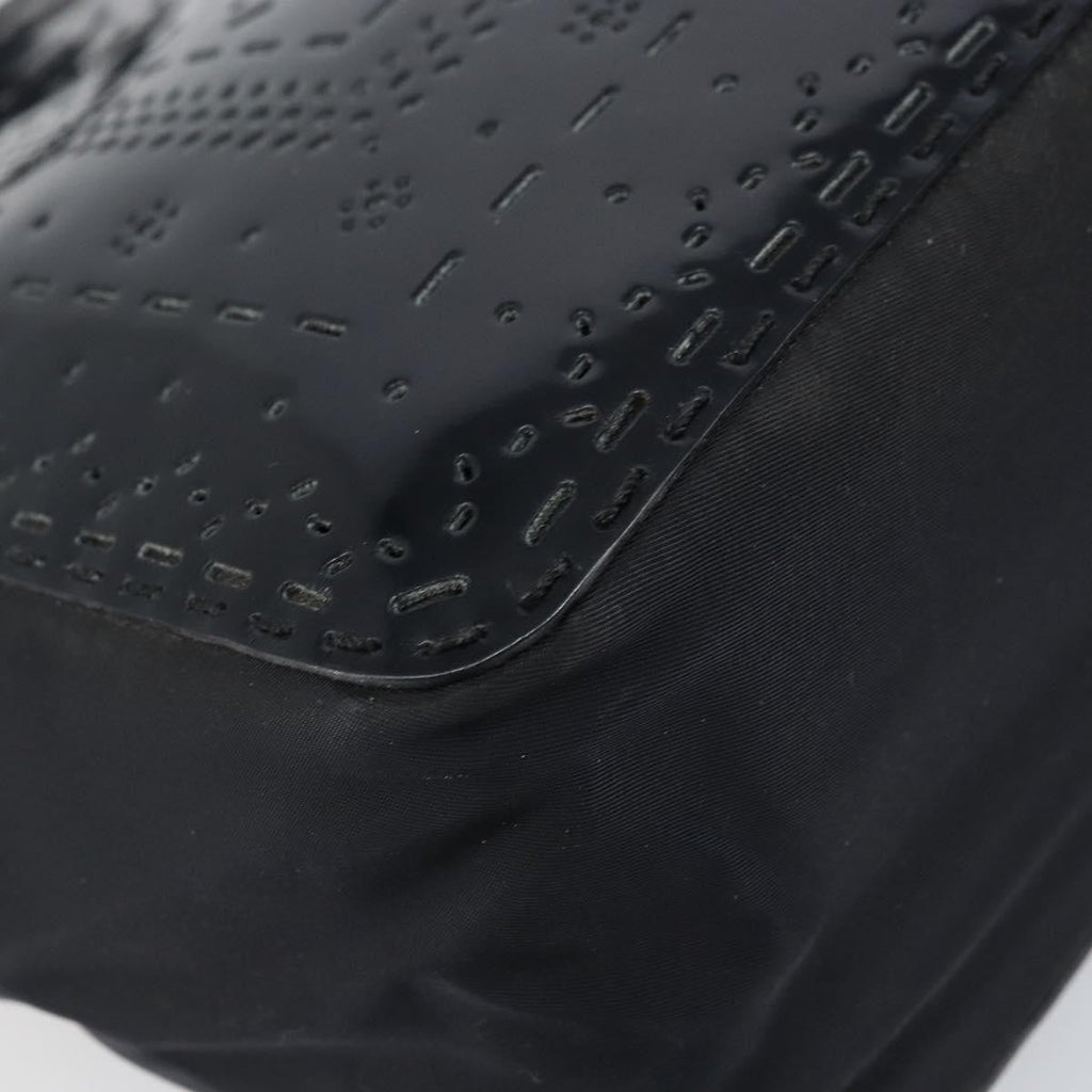 Prada Vintage Tote Tessuto With Leather Black Patent_Leather Tote Bag Bag