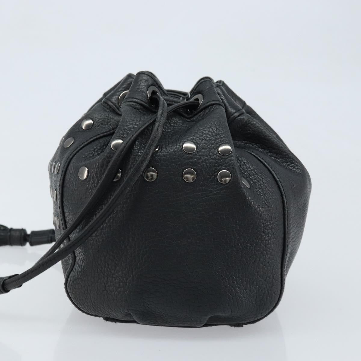 Burberry Blue Label Shoulder Bag Leather Black Leather Shoulder Bag