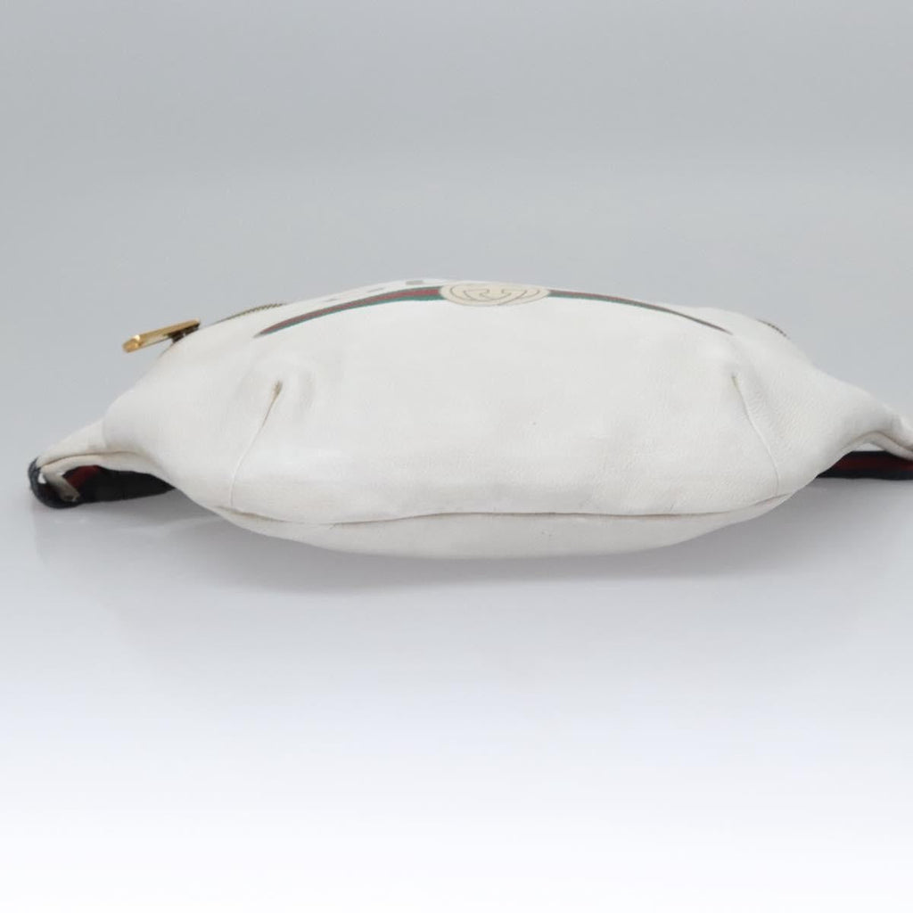 Gucci Logo Belt Bag Printed Leather White Leather Shoulder Bag Bag (Pre-Owned)