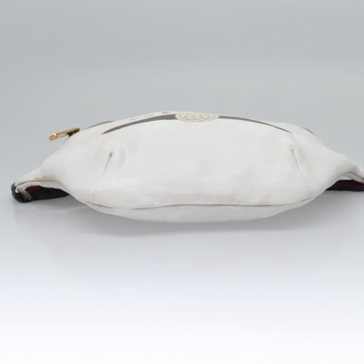 Gucci Logo Belt Bag Printed Leather White Leather Shoulder Bag Bag (Pre-Owned)
