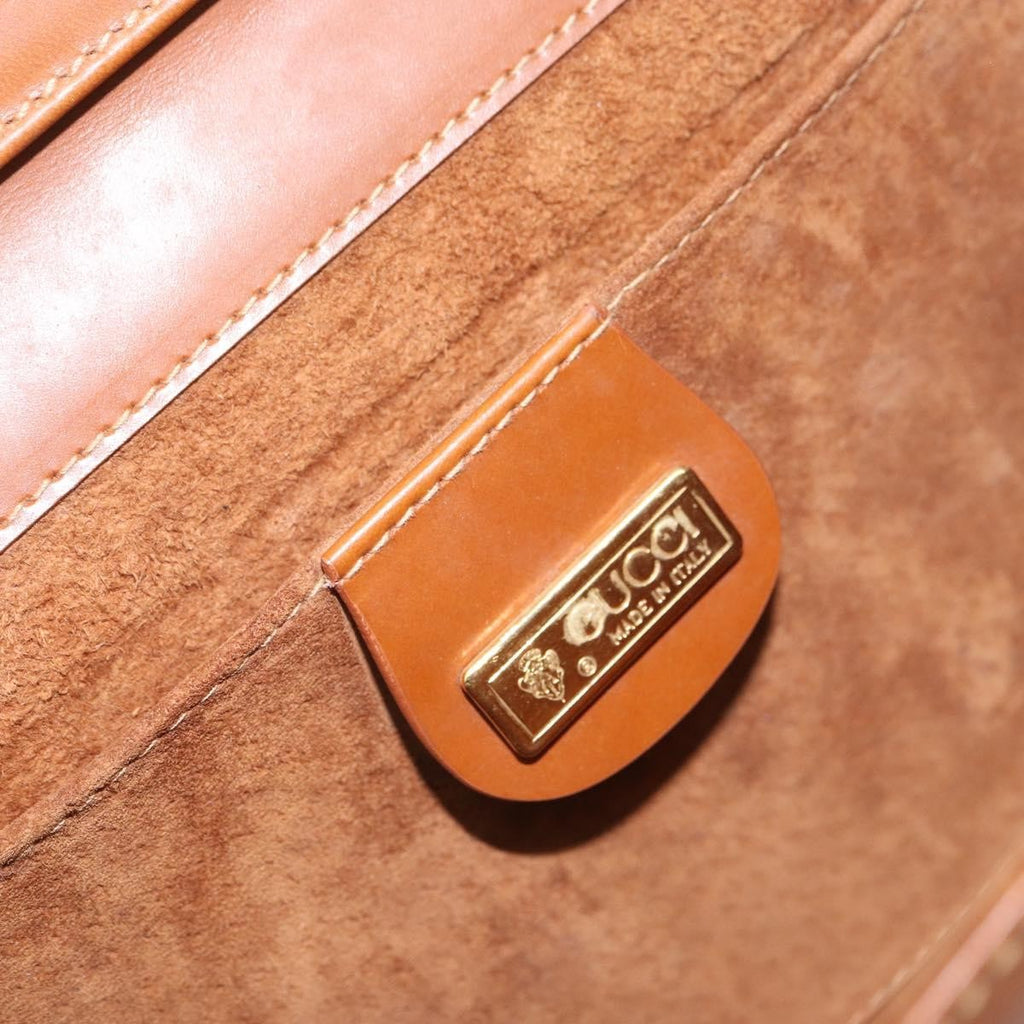 Gucci Vintage Shoulder Bag Leather Brown Leather Shoulder Bag Bag (Pre-Owned)
