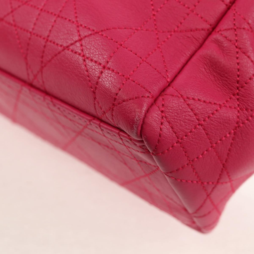 Christian Dior Long Chain Miss Dior Bag Cannage Quilt Lambskin Pink Leather Shoulder Bag Bag (Pre-Owned)