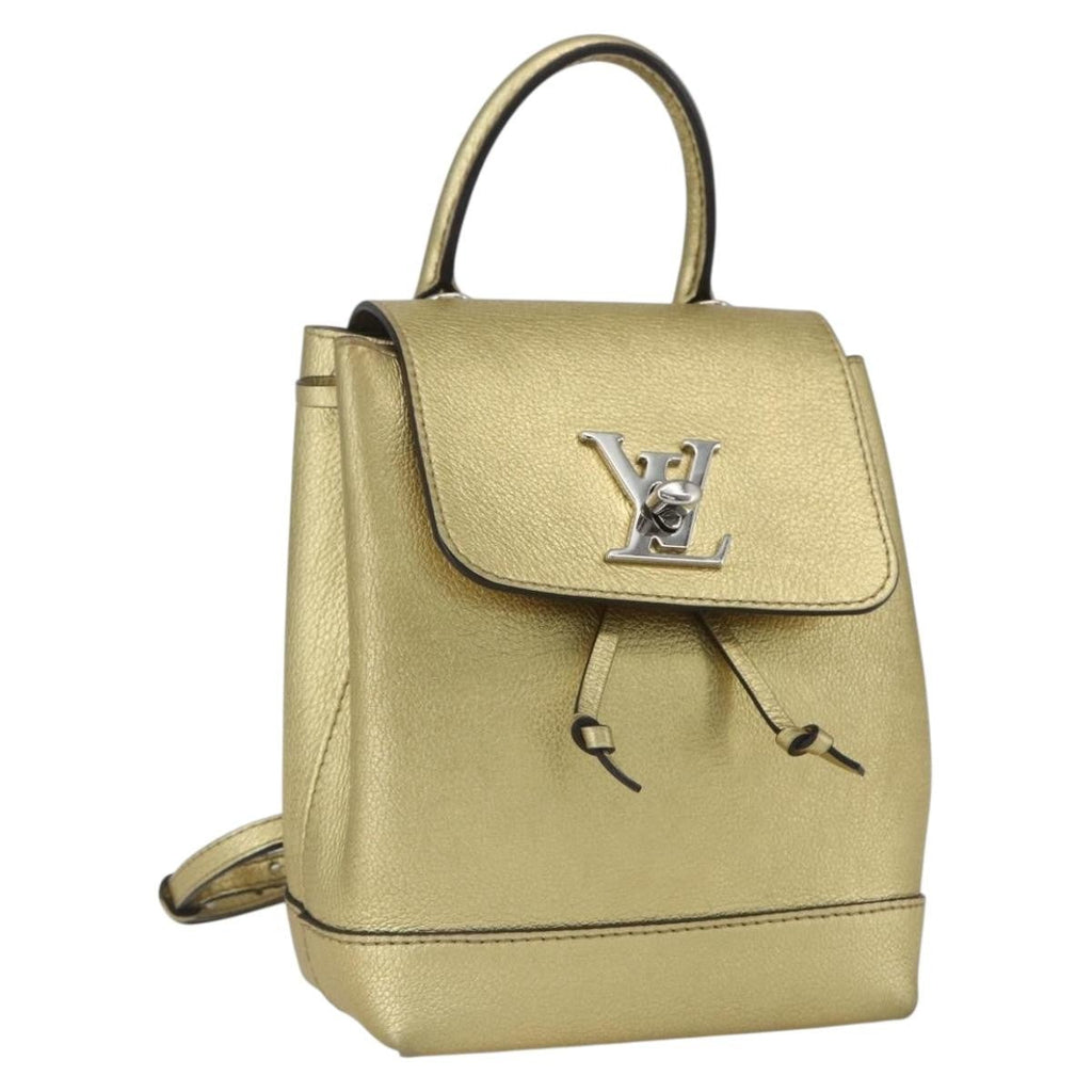 Louis Vuitton Lockme Backpack Leather Gold Leather Backpack Bag