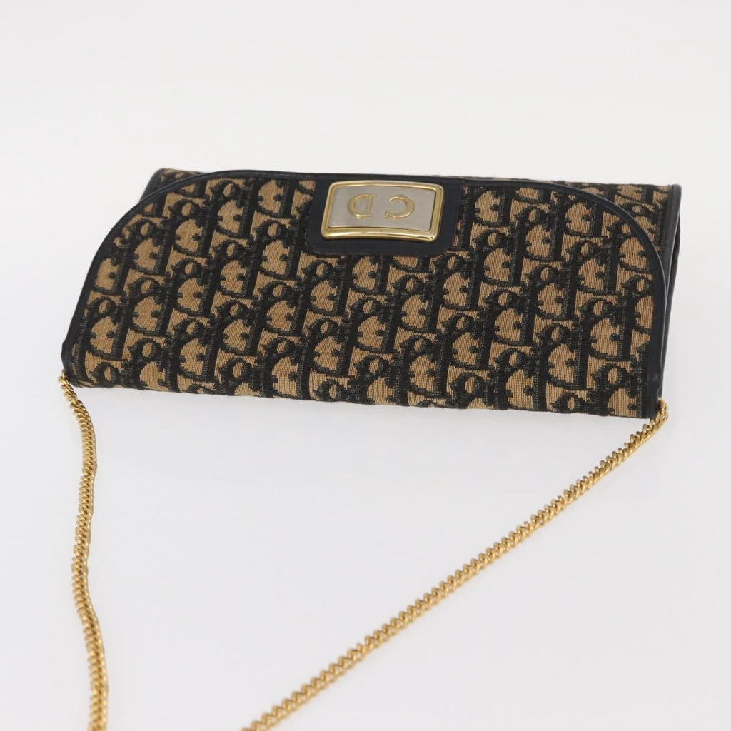 Christian Dior Vintage Cd Chain Flap Shoulder Bag Diorissimo Canvas Navy Canvas Shoulder Bag Bag (Pre-Owned)