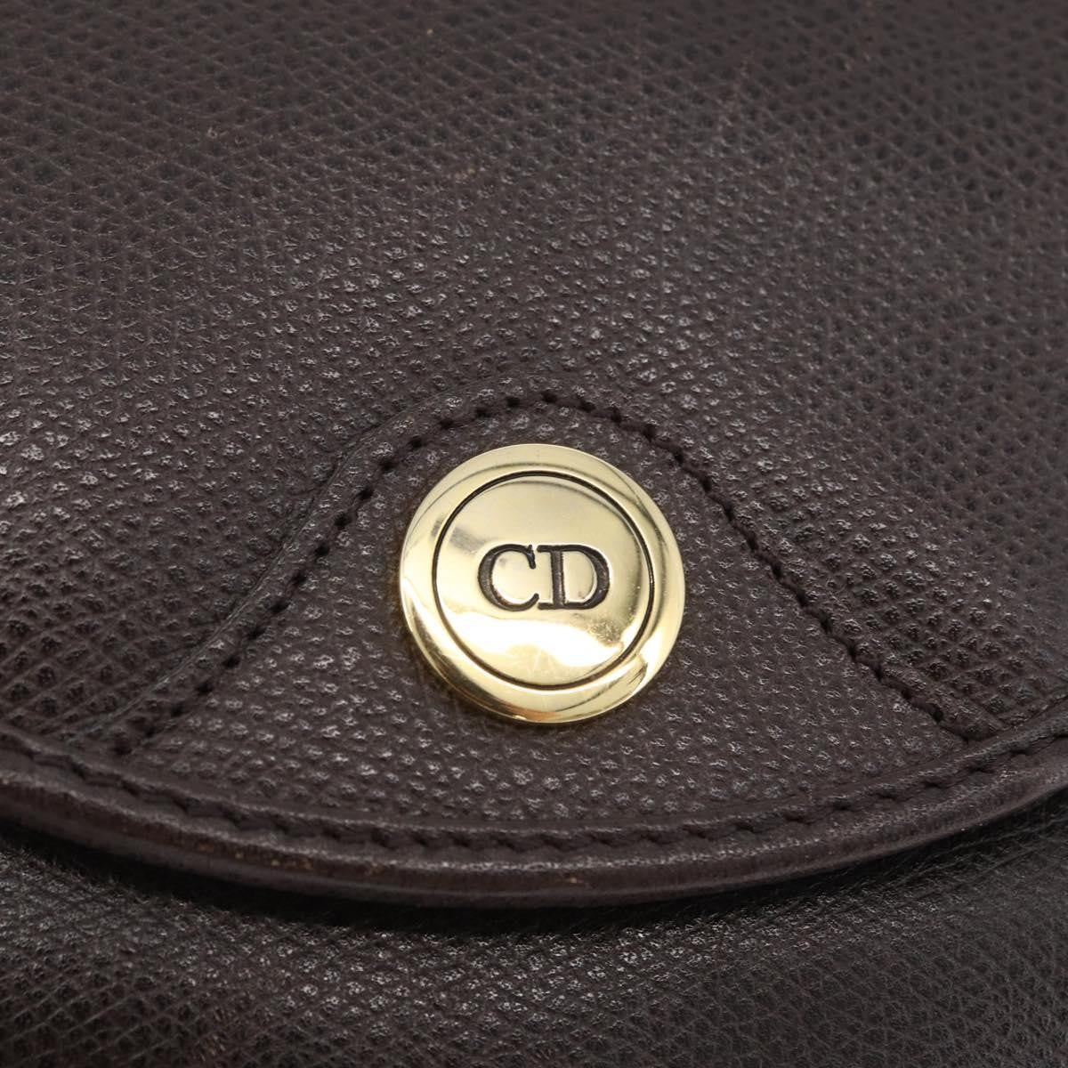 Christian Dior Vintage Cd Logo Shoulder Bag Leather Brown Leather Shoulder Bag Bag (Pre-Owned)