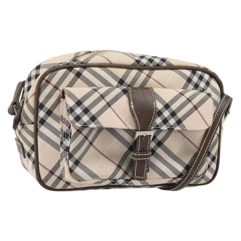 Burberry Nova Check Blue Label Nylon Beige Nylon Shoulder Bag