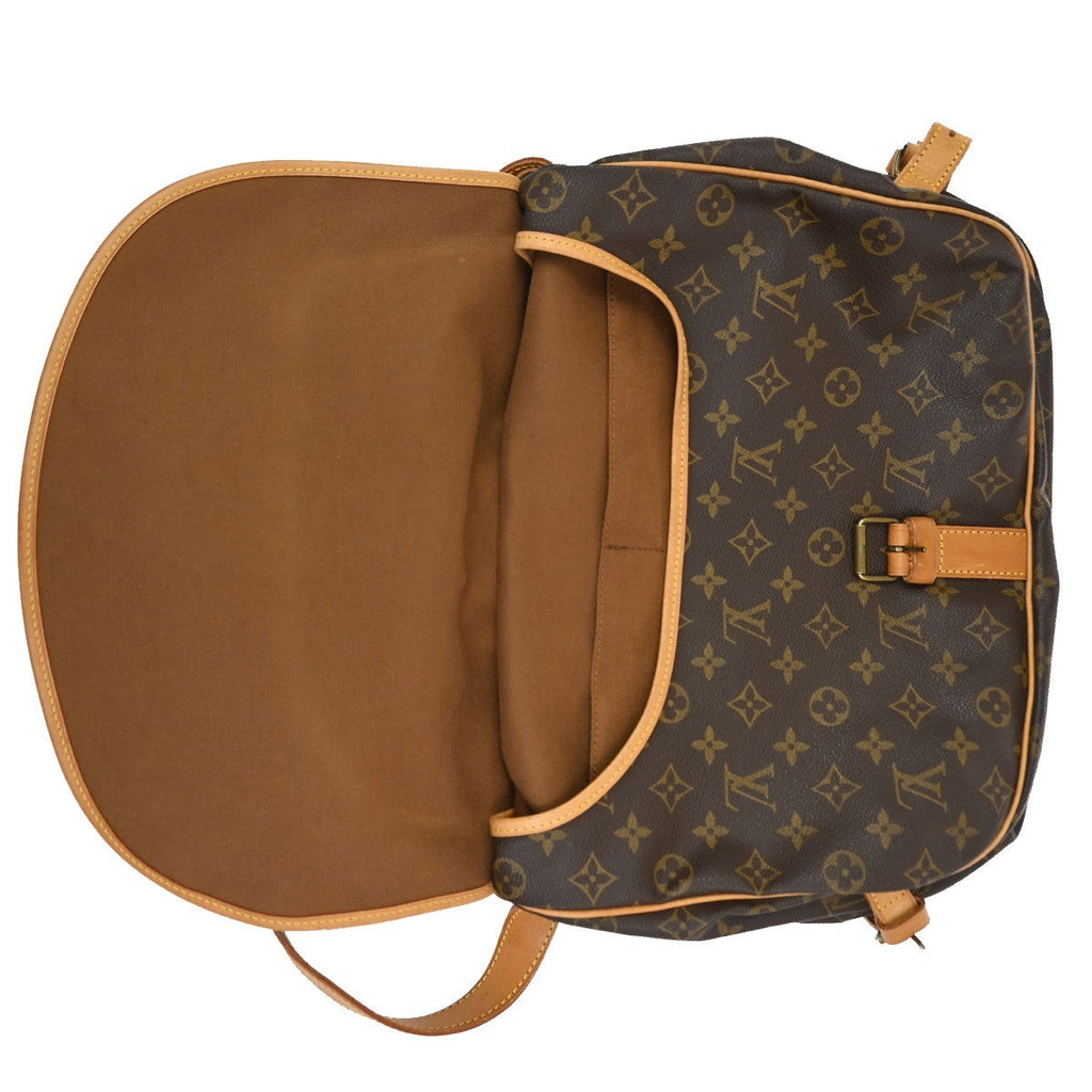 Louis Vuitton Saumur Handbag Monogram Canvas Brown Canvas Shoulder Bag