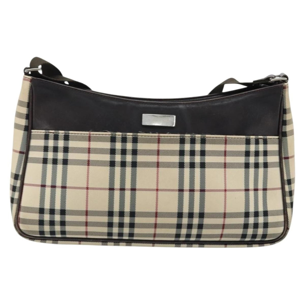 Burberry Nova Check Shoulder Bag Canvas And Leather Beige Canvas Shoulder Bag