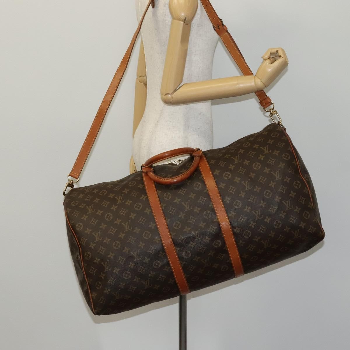 Louis Vuitton Keepall Bandouliere Bag Monogram Canvas Brown Canvas Travel Bag