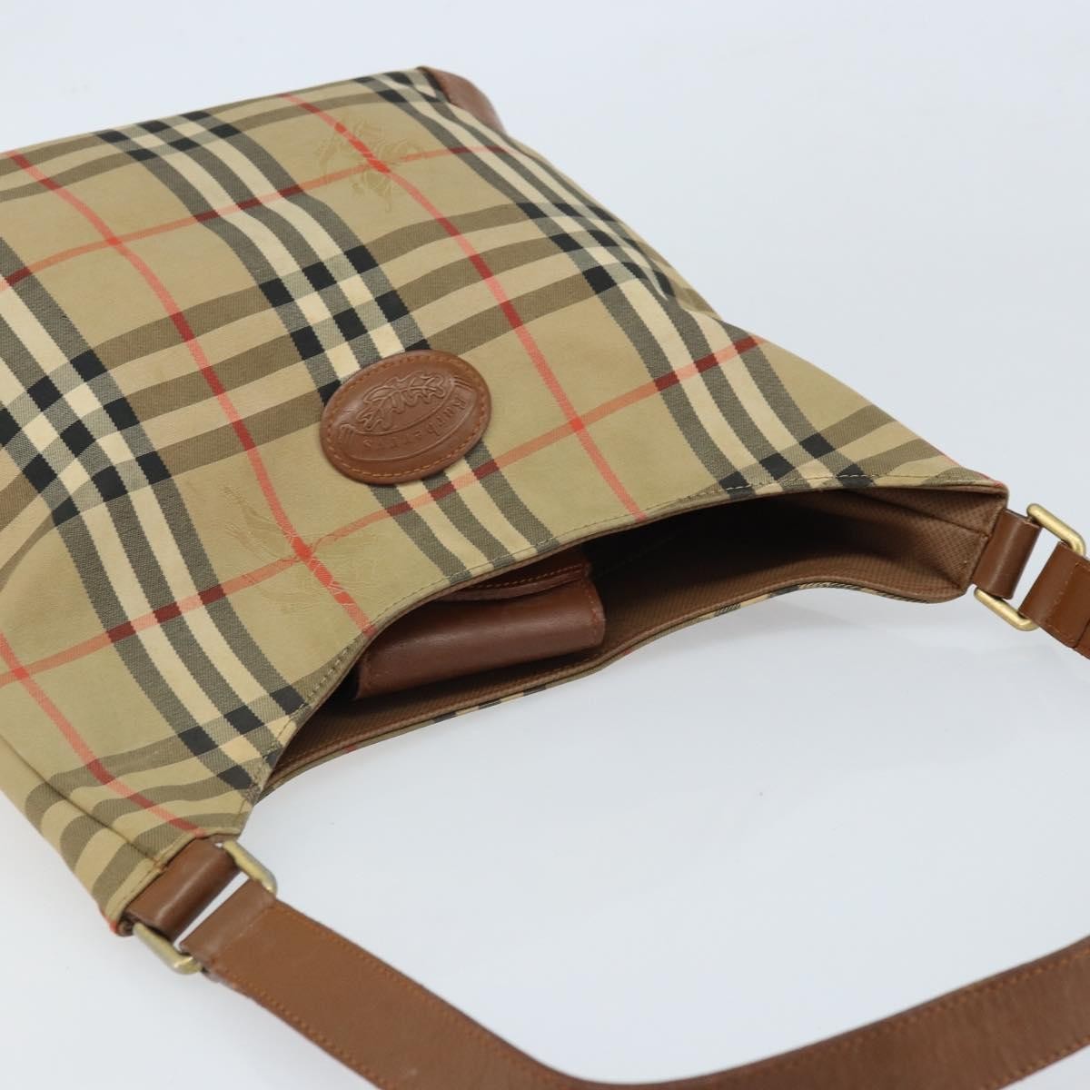 Burberry Nova Check Shoulder Bag Canvas And Leather Beige Canvas Shoulder Bag