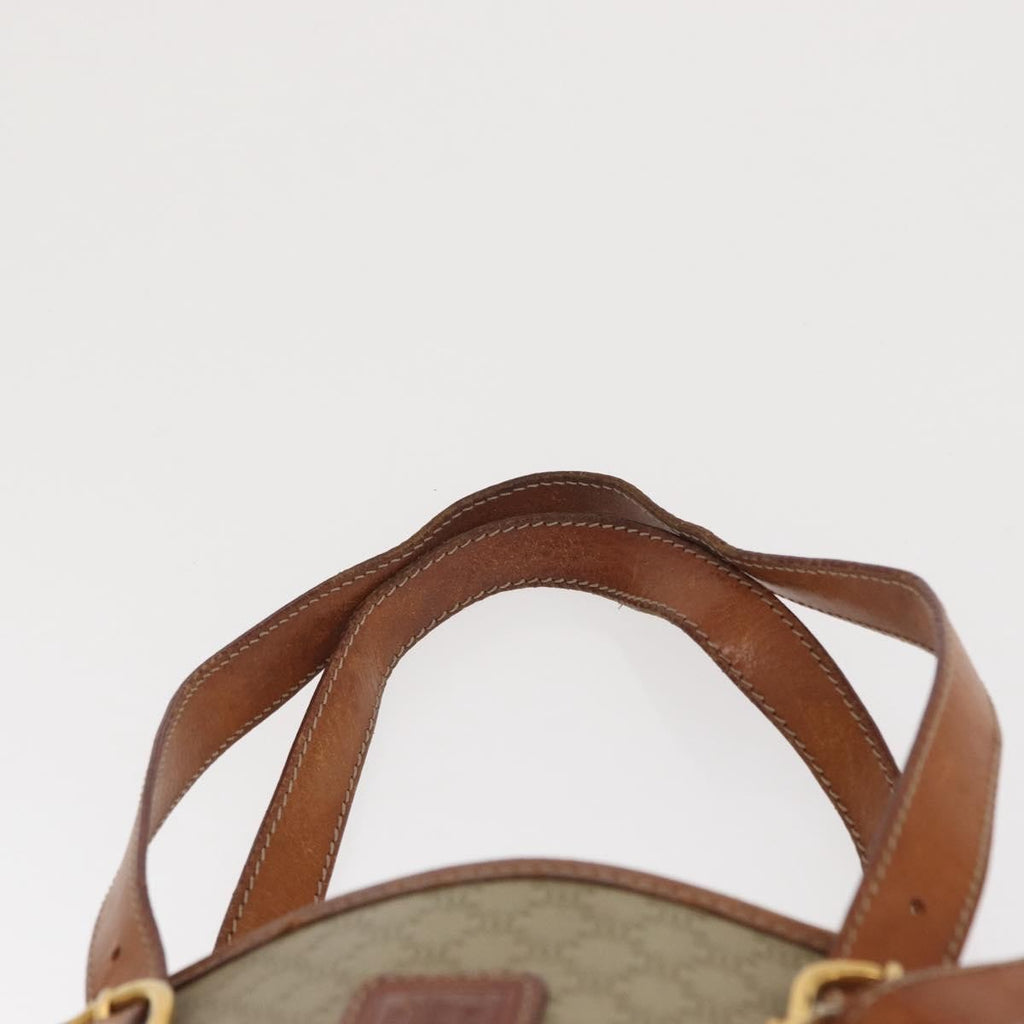 Celine Vintage Macadam Tote Bag Canvas And Leather Beige Canvas Tote Bag Bag