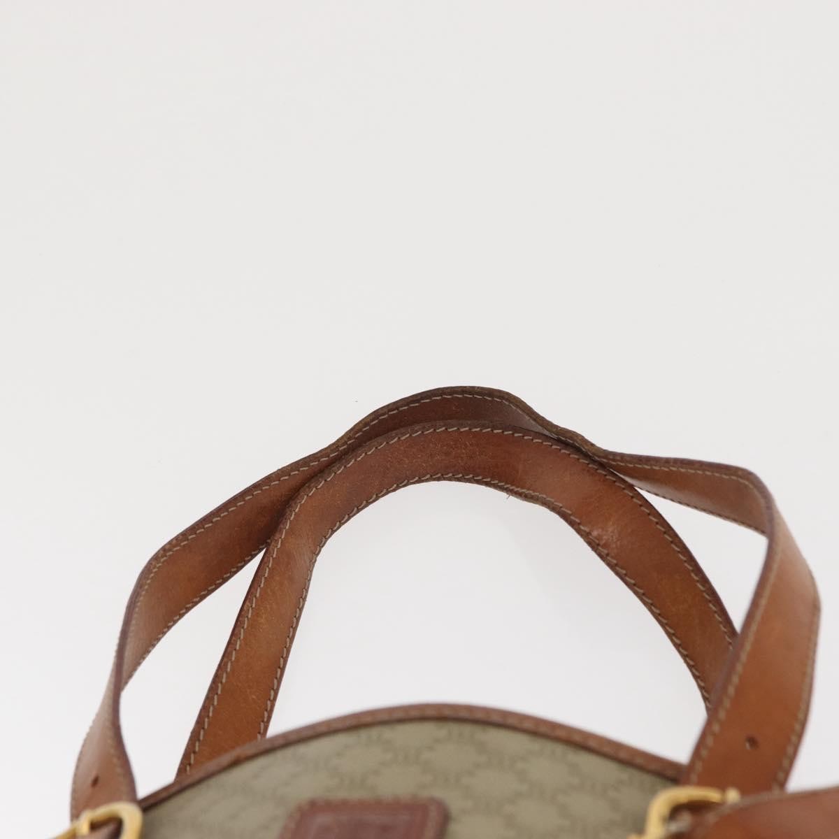 Celine Vintage Macadam Tote Bag Canvas And Leather Beige Canvas Tote Bag Bag