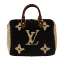 Louis Vuitton Speedy Bandouliere Bag Monogram Giant Teddy Fleece Brown Fur Shoulder Bag