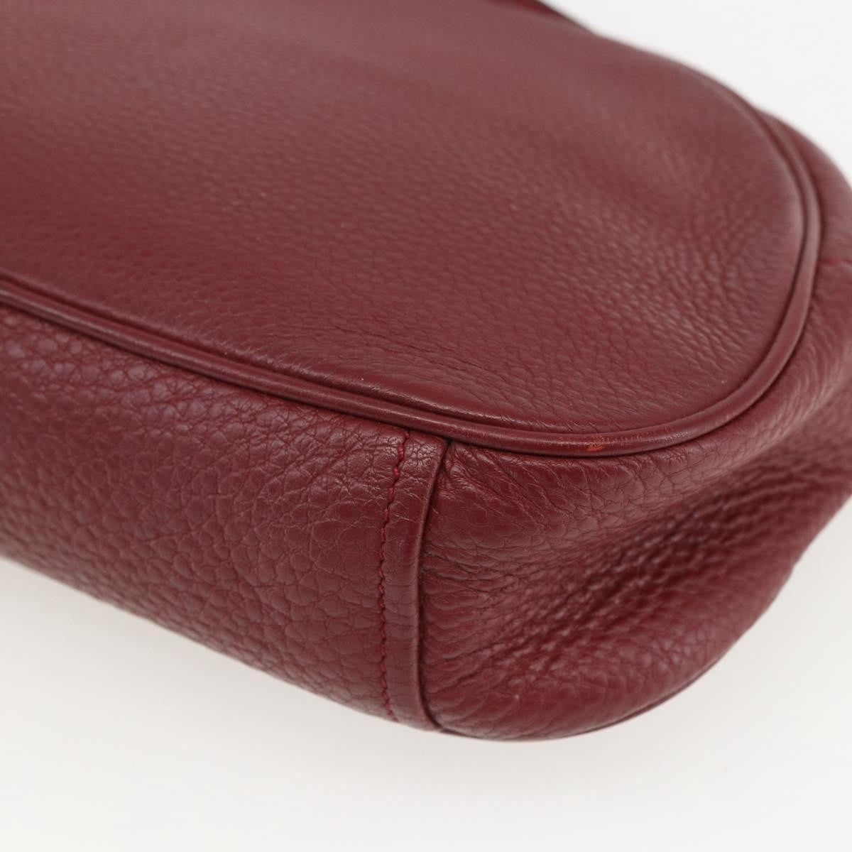 Prada Dual Strap Crossbody Bag Vitello Daino Burgundy Leather Shoulder Bag Bag