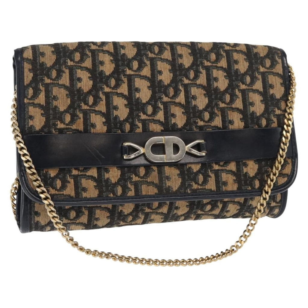 Christian Dior Vintage Cd Trotter Shoulder Bag Canvas Navy Canvas Shoulder Bag Bag (Pre-Owned)